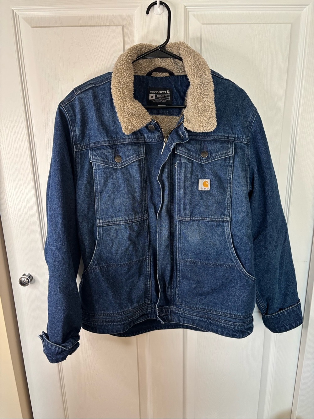 Men’s Sherpa Lined Carhartt Denim Jacket